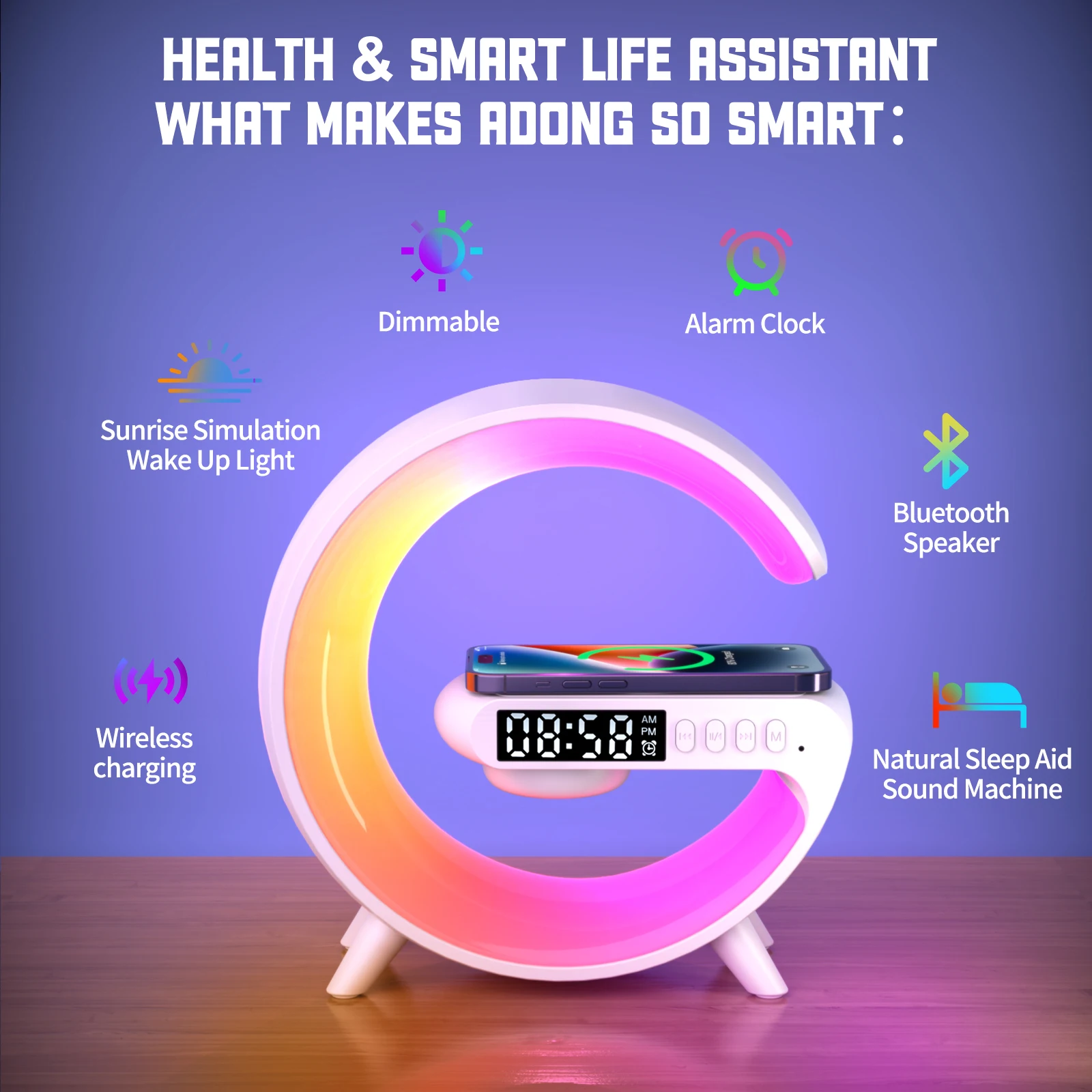 G Smart RGB Lamps Wireless Charger